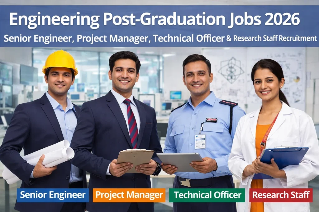 Engineering Post-Graduation Jobs 2026: Senior Engineer, Project Manager, Technical Officer & Research Staff Recruitment Engineering Post-Graduation Jobs 2026