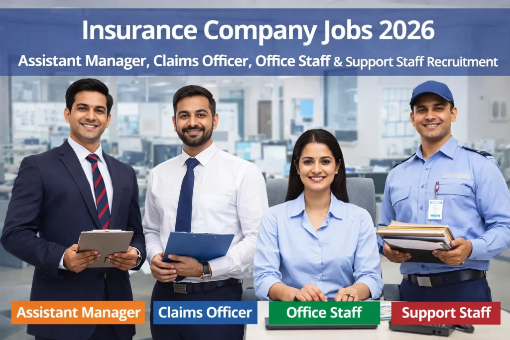 Insurance Company Jobs 2026: Assistant Manager, Claims Officer, Office Staff & Support Staff Recruitment Insurance Company Jobs 2026